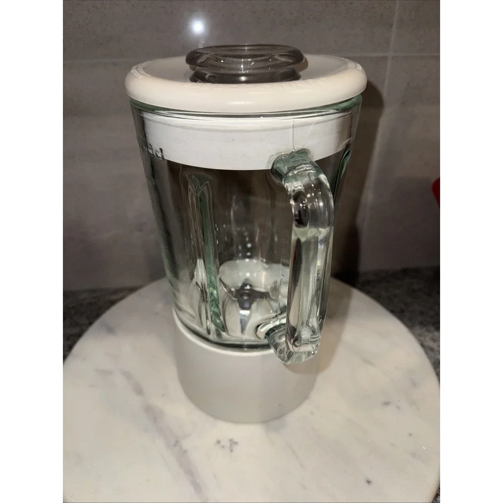 KitchenAid Blender Jar KSB5WW White 40 oz 5 Cup OEM Glass Replacement Pitcher